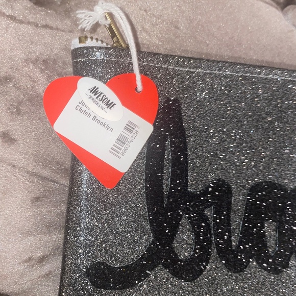 JULIE MOLLO Handmade Silver Glitter Brooklyn Clutch Bag - Picture 7 of 8